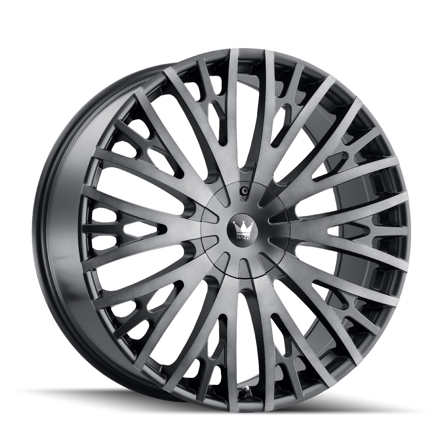 20x8.5 Mazzi Twist Tie Black W/Dark Tint Wheel 5x108/5x4.5 (35mm)