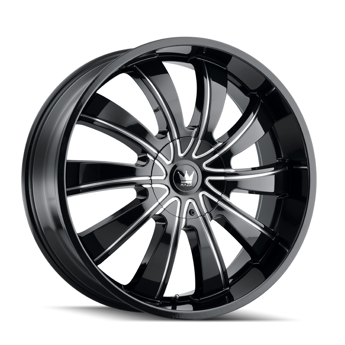 24x9.5 Mazzi Rolla Gloss Black/Milled Wheel 5x5/5x5.5 (18mm)
