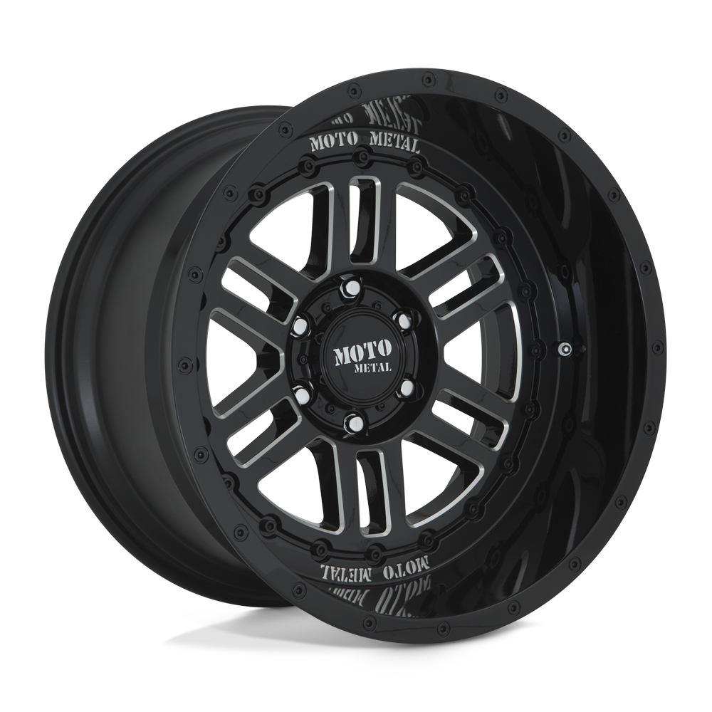 20x10 Moto Metal MO800 DEEP SIX Gloss Black Milled Wheel 8x180 (-18mm)