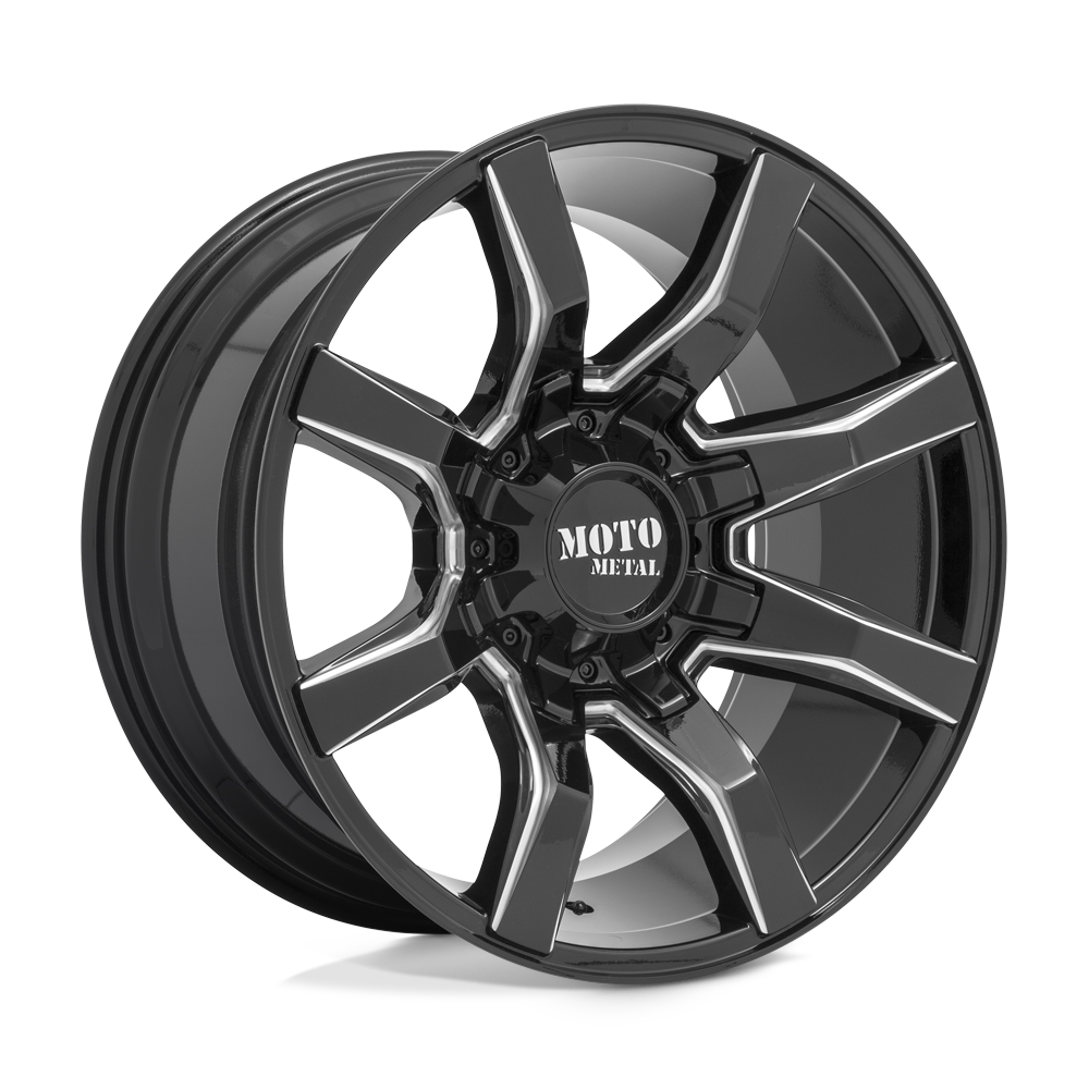 22x12 Moto Metal MO804 SPIDER Gloss Black Milled Wheel 5x5/5x5.5 (-44mm)
