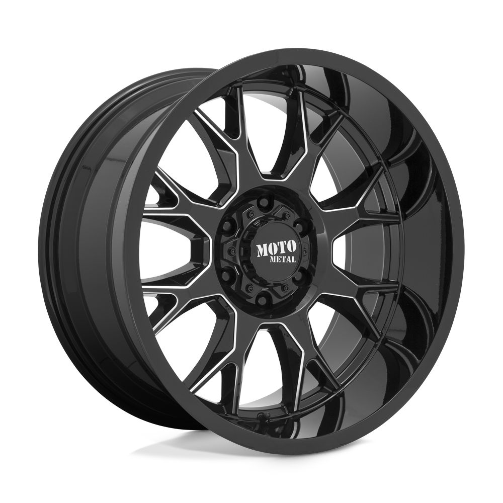 20x10 Moto Metal MO806 Gloss Black Milled Wheel 6x135 (-18mm)
