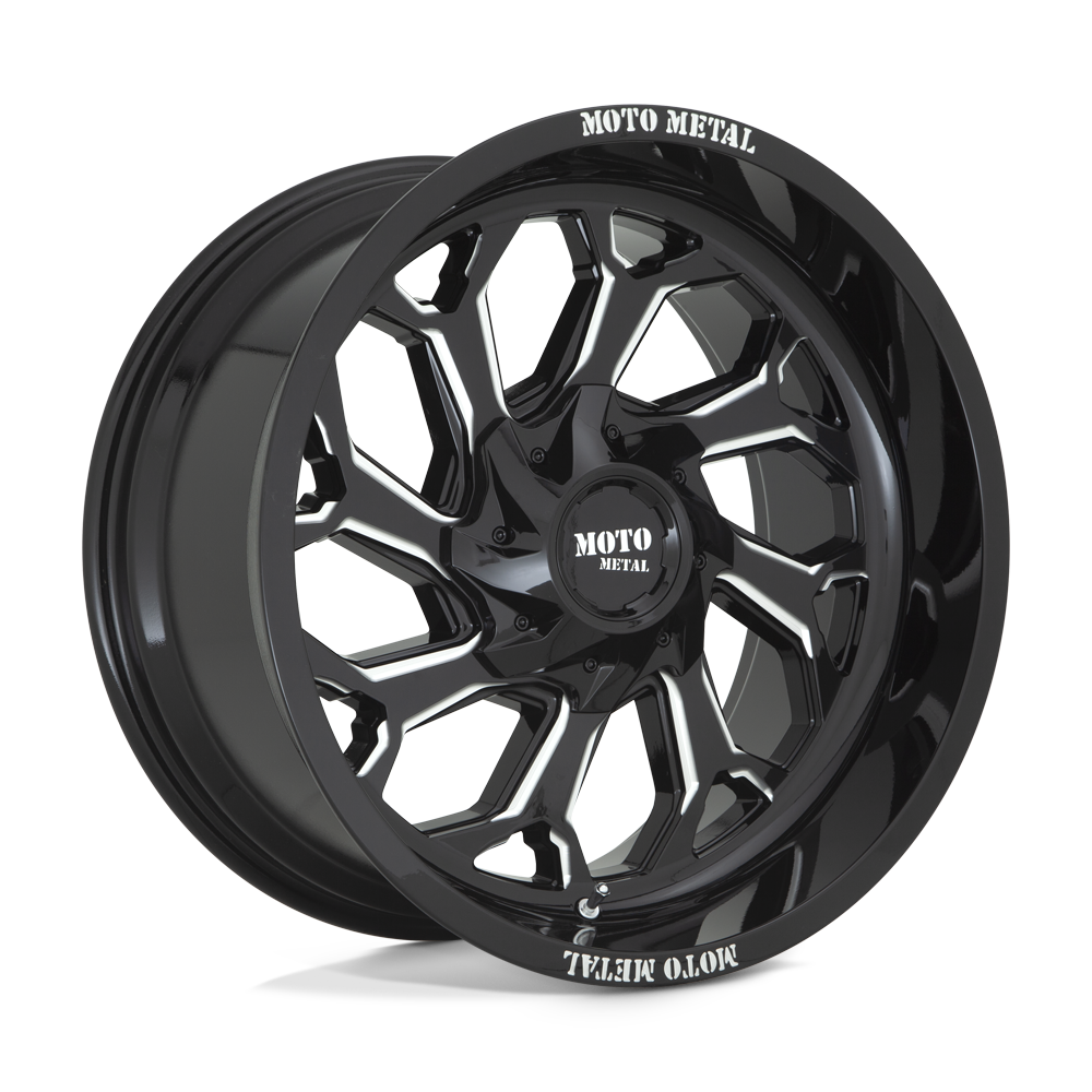 22x12 Moto Metal MO999 Gloss Black Milled Wheel 8x170 (-44mm)