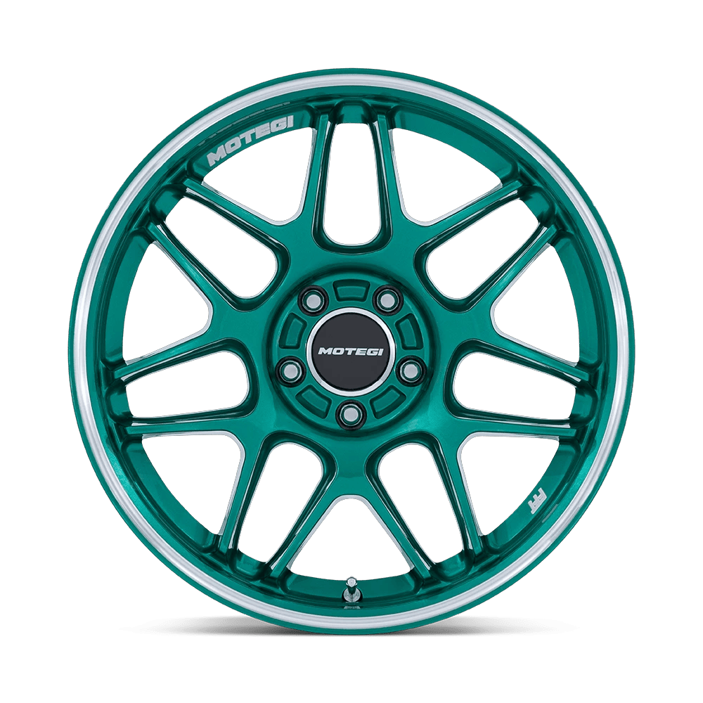 18x9.5 Motegi MR158 Tsubaki Hokkaido Green W/ Machined Lip Wheel 5x120 (25mm)
