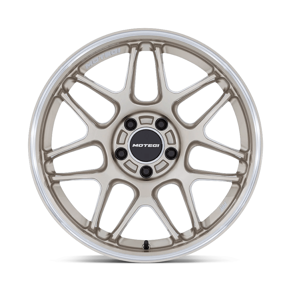 18x8.5 Motegi MR158 Tsubaki Motorsport Gold W/ Machined Lip Wheel 5x100 (30mm)