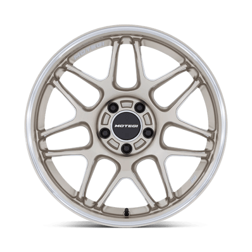 19x9.5 Motegi MR158 Tsubaki Motorsport Gold W/ Machined Lip Wheel 5x112 (35mm)
