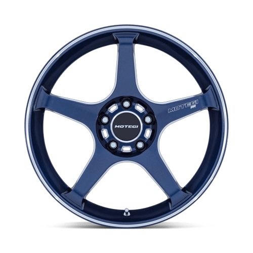 18x9.5 Motegi MR159 Battle V Obsidian Blue W/ Machined Stripe Wheel 5x120 (0mm)