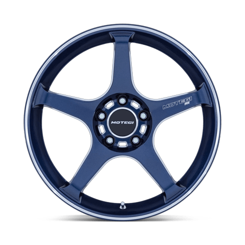 18x9.5 Motegi MR159 Battle V Obsidian Blue W/ Machined Stripe Wheel 5x4.5 (0mm)