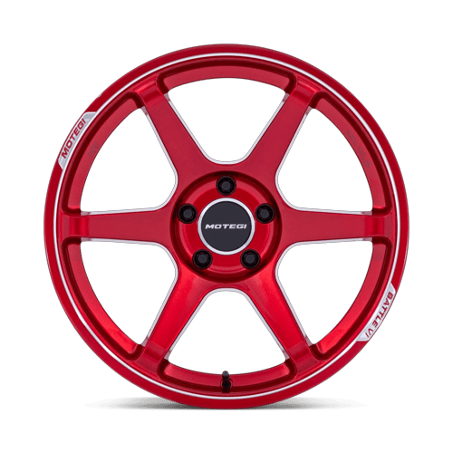 18x8.5 Motegi MR160 Battle VI Cherry Red Metallic Machined Wheel 5x100 (30mm)