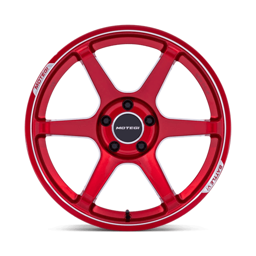 18x9.5 Motegi MR160 Battle VI Cherry Red Metallic Machined Wheel 5x4.5 (25mm)