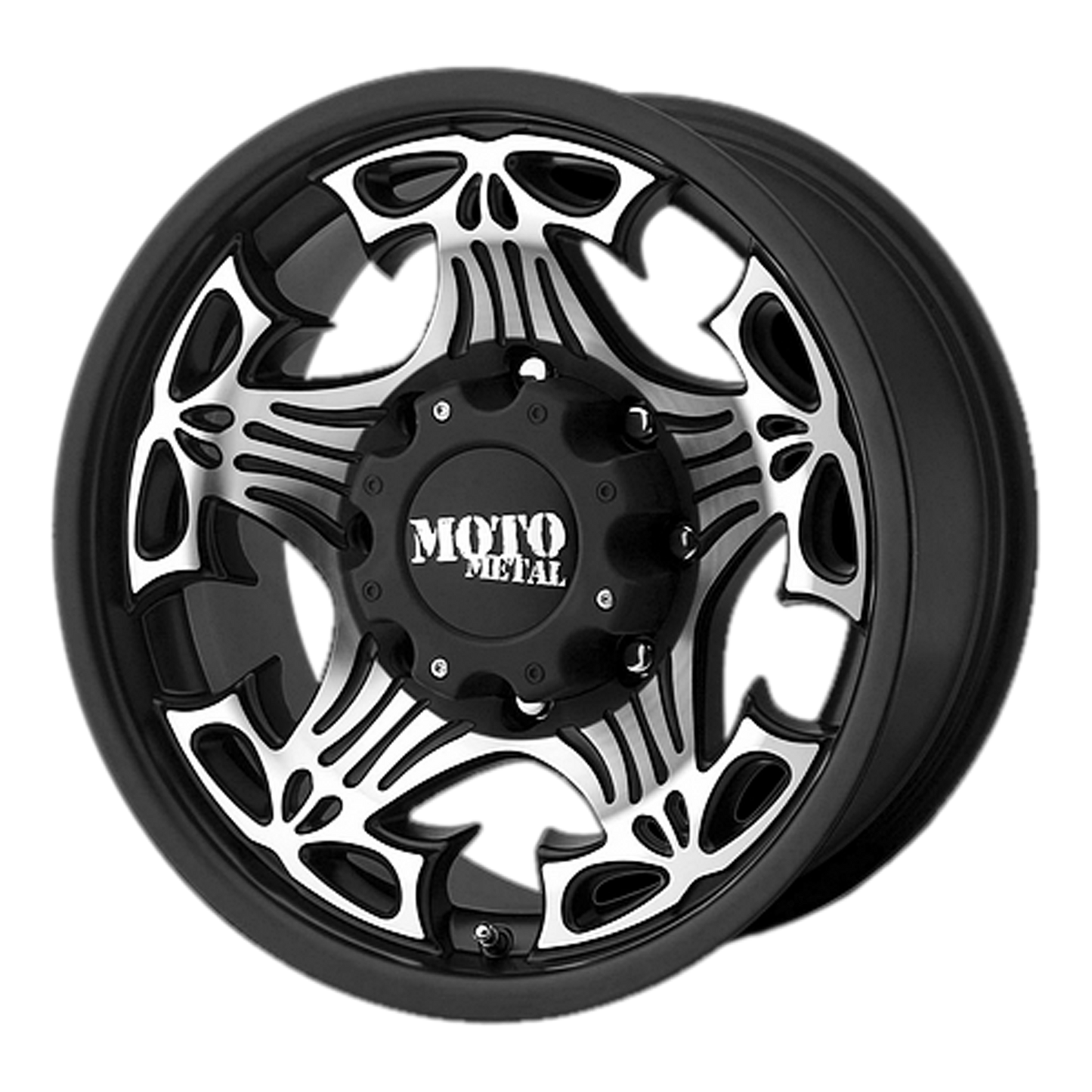 17x9 Moto Metal MO909 SKULL Gloss Black With Machined Face Wheel 8X6.5 (-12mm)