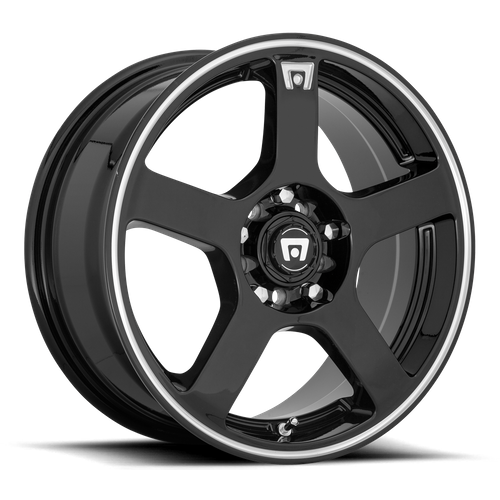 17x7 Motegi MR116 FS5 Gloss Black Machined Flange Wheel 5x112/5x4.5 (40mm)