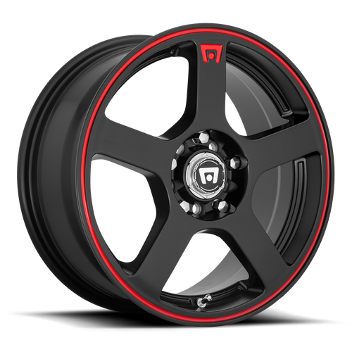 17x7 Motegi MR116 FS5 Matte Black Red Racing Stripe Wheel 5x100/5x4.5 (40mm)