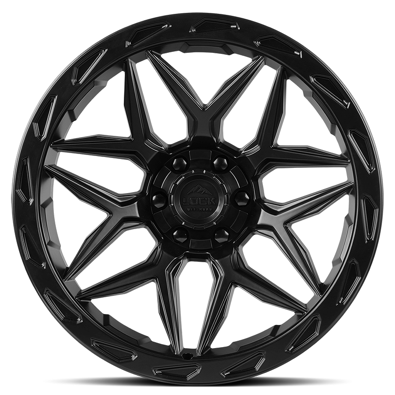 20x10 Lock Matrix Matte Black W/ Matte Black Ring Wheel 5x5/5x5.5 (-18mm)