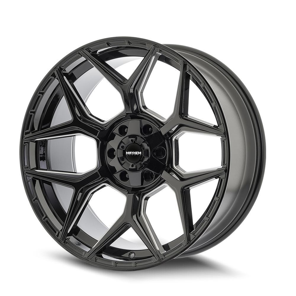 20x10 Mayhem 8119 Vanquish Gloss Black Milled Wheel 6x135/6x5.5 (-19mm)