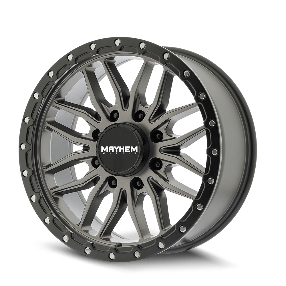 17x9 Mayhem 8310 Vector Matte Gunmetal Black Lip Wheel 8x170 (18mm)