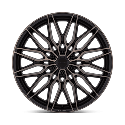 22x9.5 Niche NC278 Calabria 6 Matte Black Mach W/ Dark Tint Wheel 6x135 (30mm)
