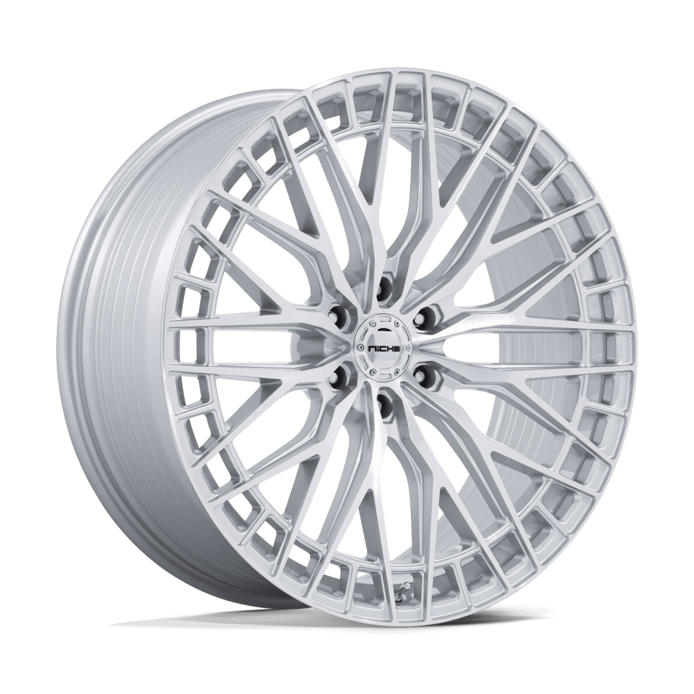 24x10 Niche NC288 Genoa Gloss Silver W/ Machined Face Wheel 6x5.5 (0mm)