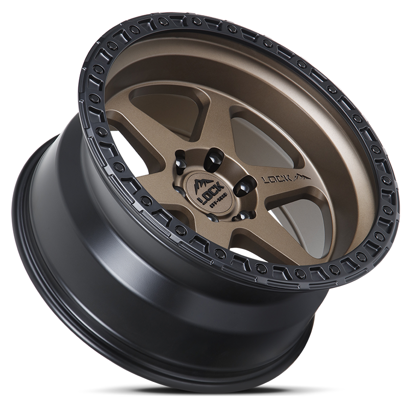 20x9 Lock Olympus Matte Desert Bronze W/ Matte Black Ring Wheel 6x135 (0mm)