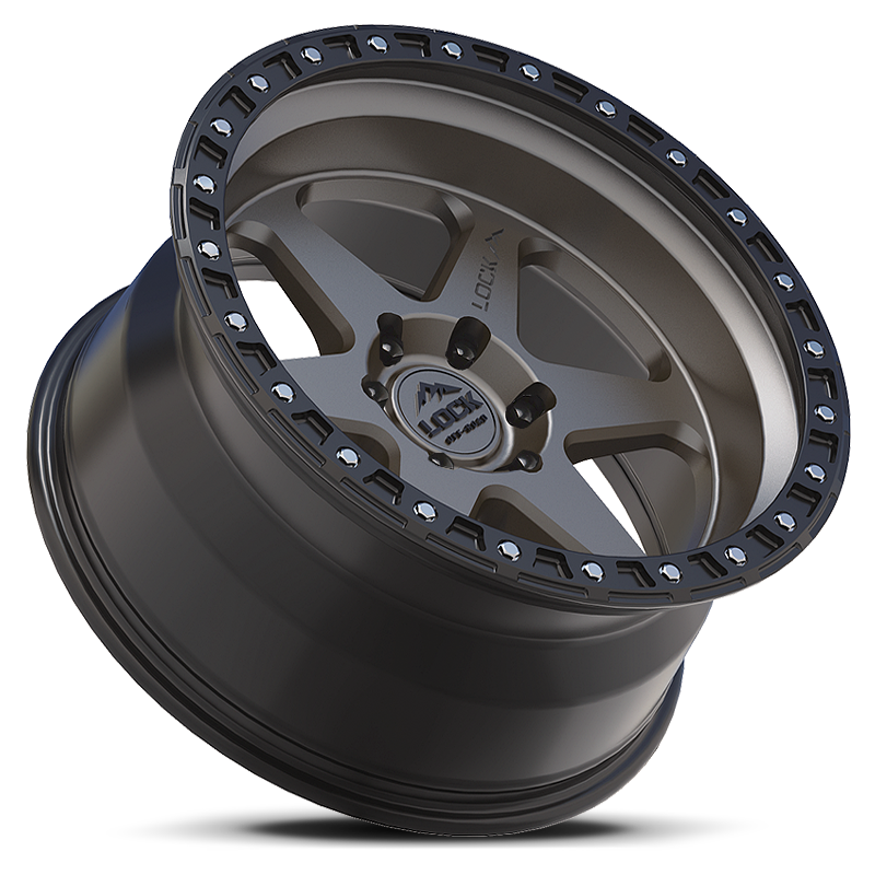 20x10 Lock Off-Road Olympus Matte Grey With Matte Black Ring Wheel 5x5 (-18mm)
