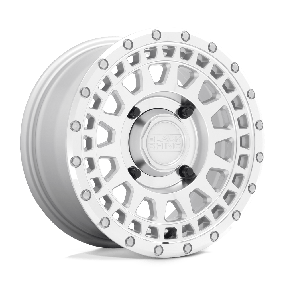14x7 Black Rhino Parker UTV Silver W/ Mirror Cut Face Wheel 4x110 (36mm)