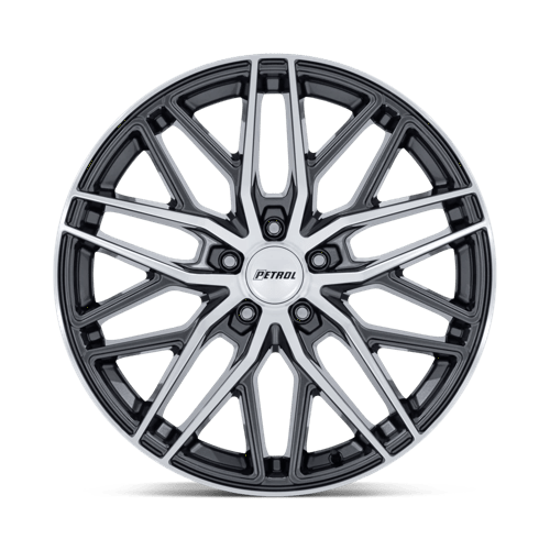 20x8.5 Petrol PE004 P3E Glossy Gunmetal Brushed Machined Face Wheel 5x120 (35mm)
