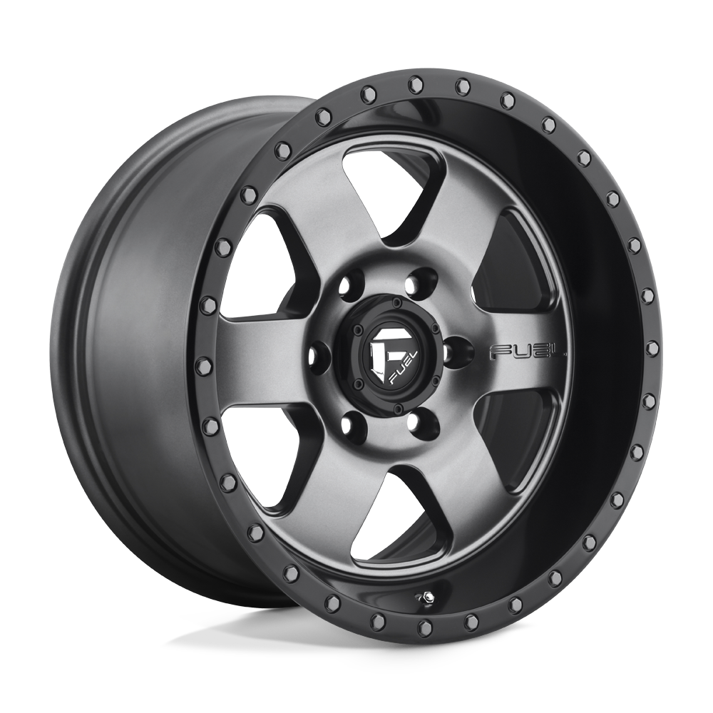 17x9 Fuel D619 PODIUM MATTE GUN METAL BLACK BEAD RING Wheel 6x5.5 (1mm)
