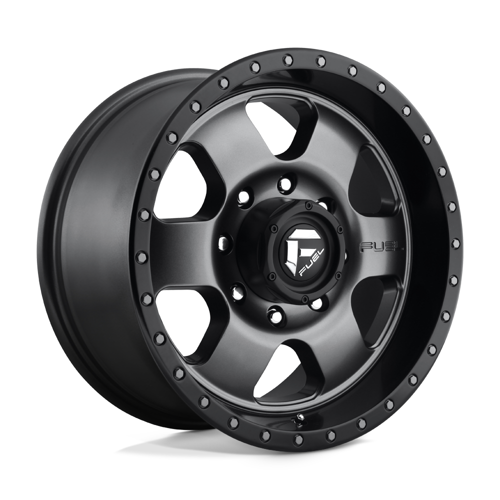 18x9 Fuel D619 PODIUM MATTE GUN METAL BLACK BEAD RING Wheel 8x180 (20mm)