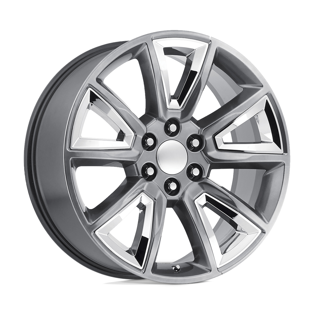 22x9 Performance Replicas 168HC Hyper Silver w/Chrome Accents Wheel 6x5.5 (24mm)