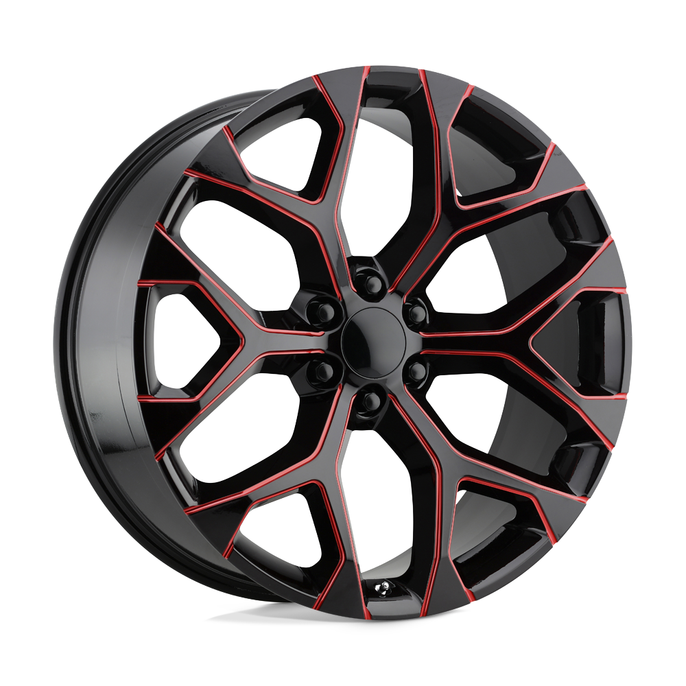 26x10 Performance Replicas PR176 Gloss Black Red Milled Wheel 6x5.5 (24mm)