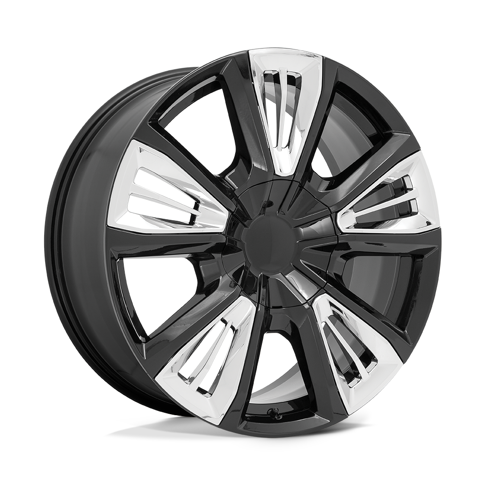 22x9 Performance Replicas PR212 Gloss Black Chrome Accents Wheel 6x5.5 (28mm)