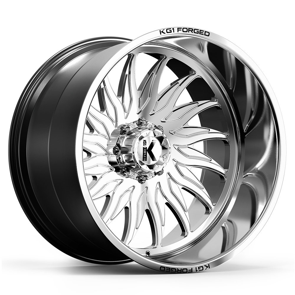 24x14 KG1 KC015 Phoenix Polished RIGHT DIRECTIONAL FORGED Wheel 6x5.5 (-76mm)