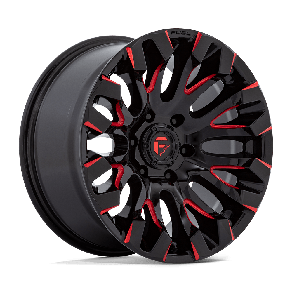 18x9 Fuel D829 Quake Gloss Black Milled Red Tint Wheel 6x135 (1mm)