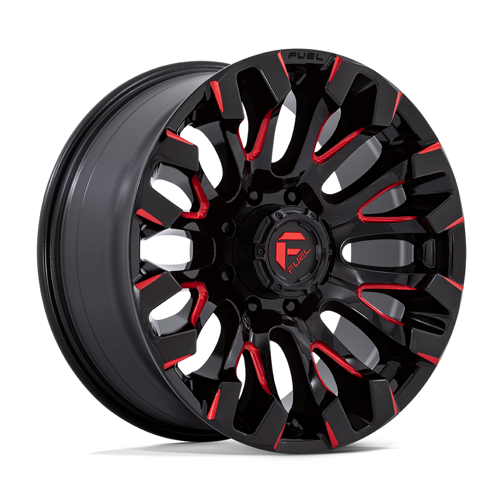 20x9 Fuel D829 Quake Gloss Black Milled Red Tint Wheel 8x180 (1mm)