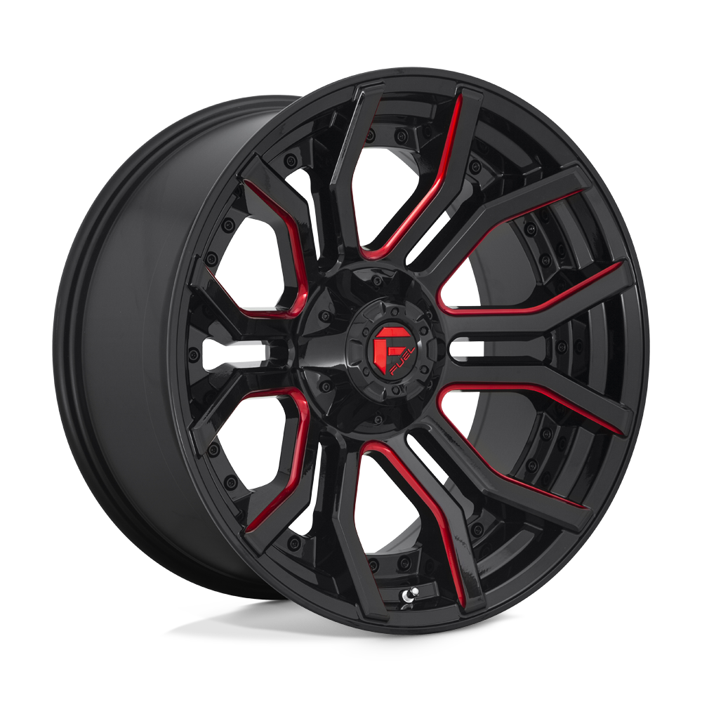 20x10 Fuel D712 RAGE GLOSS BLACK RED TINTED CLEAR Wheel 6x5.5/6x135 (-18mm)