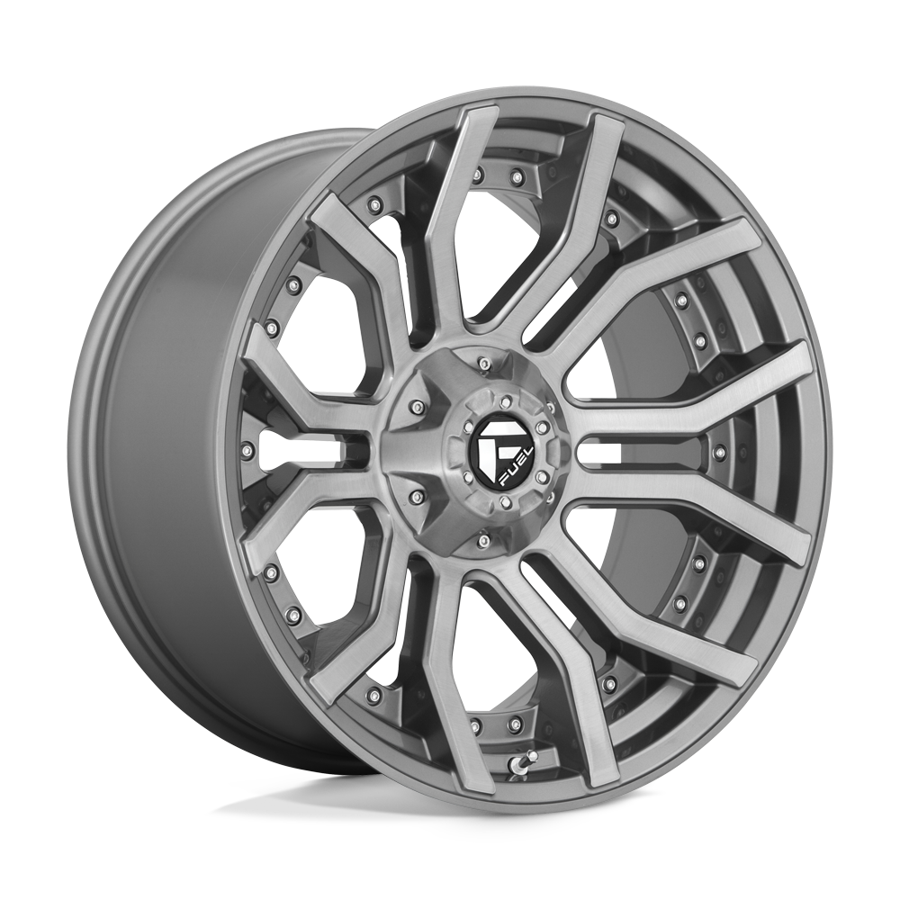 24x12 Fuel D713 RAGE PLAT BRUSH GUN MTL TINTED Wheel 5x5/5x5.5 (-44mm)