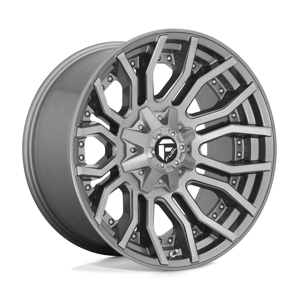 20x10 Fuel D713 RAGE PLAT BRUSH GUN MTL TINTED Wheel 8x6.5 (-18mm)