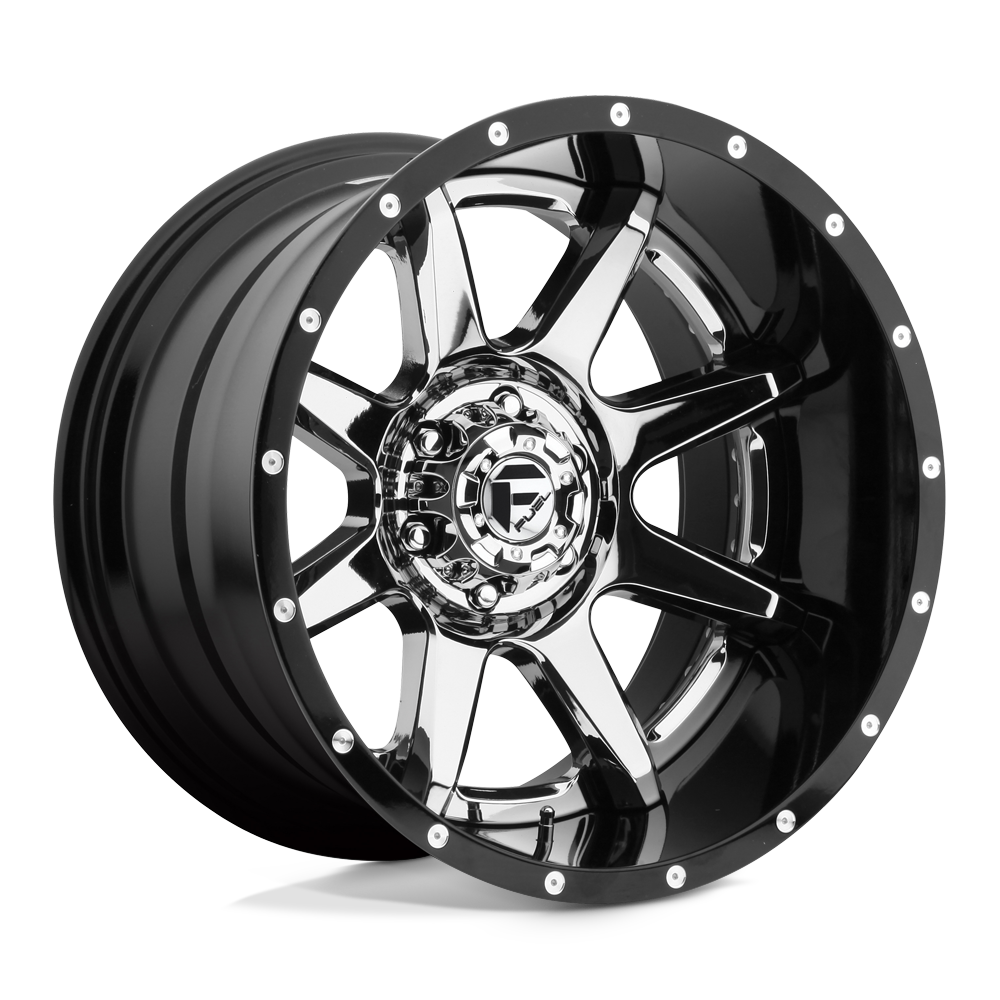 20x12 Fuel D247 Rampage Chrome W/Black Lip Wheel 8x180 (-44mm)