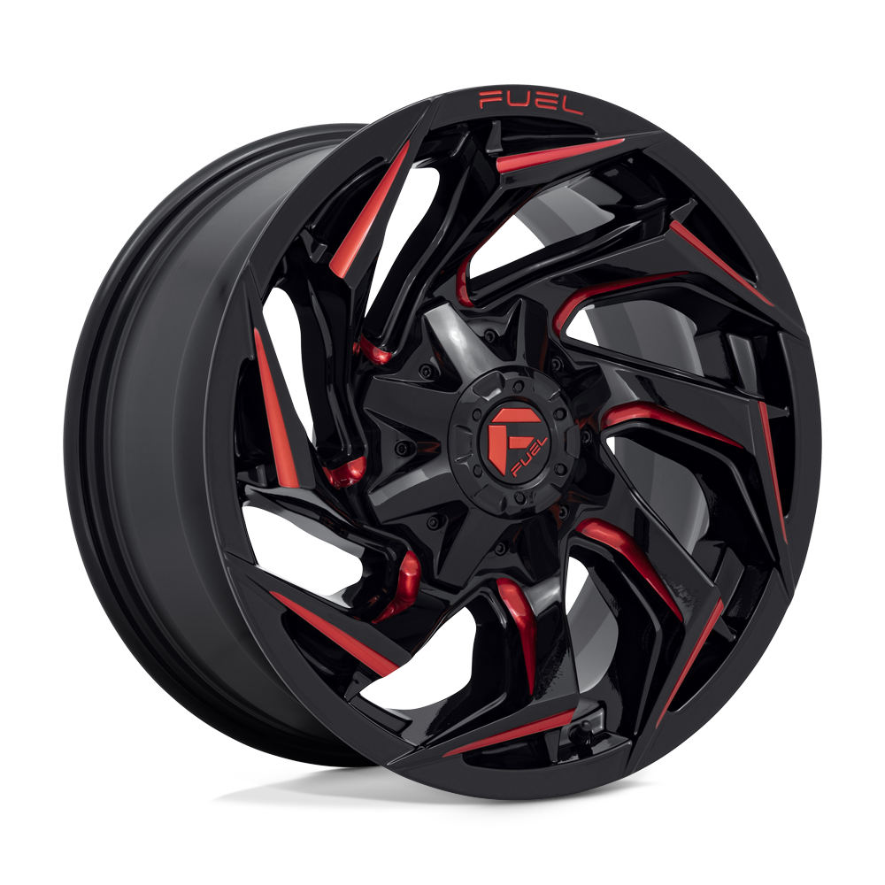 18x9 Fuel D755 REACTION Gloss Black Milled Red Wheel 6x135/6x5.5 (1mm)
