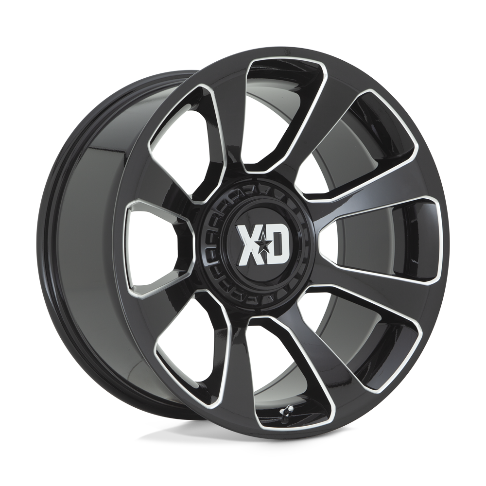 20x10 XD XD854 REACTOR Gloss Black Milled Wheel 5x5/5x5.5 (-18mm)