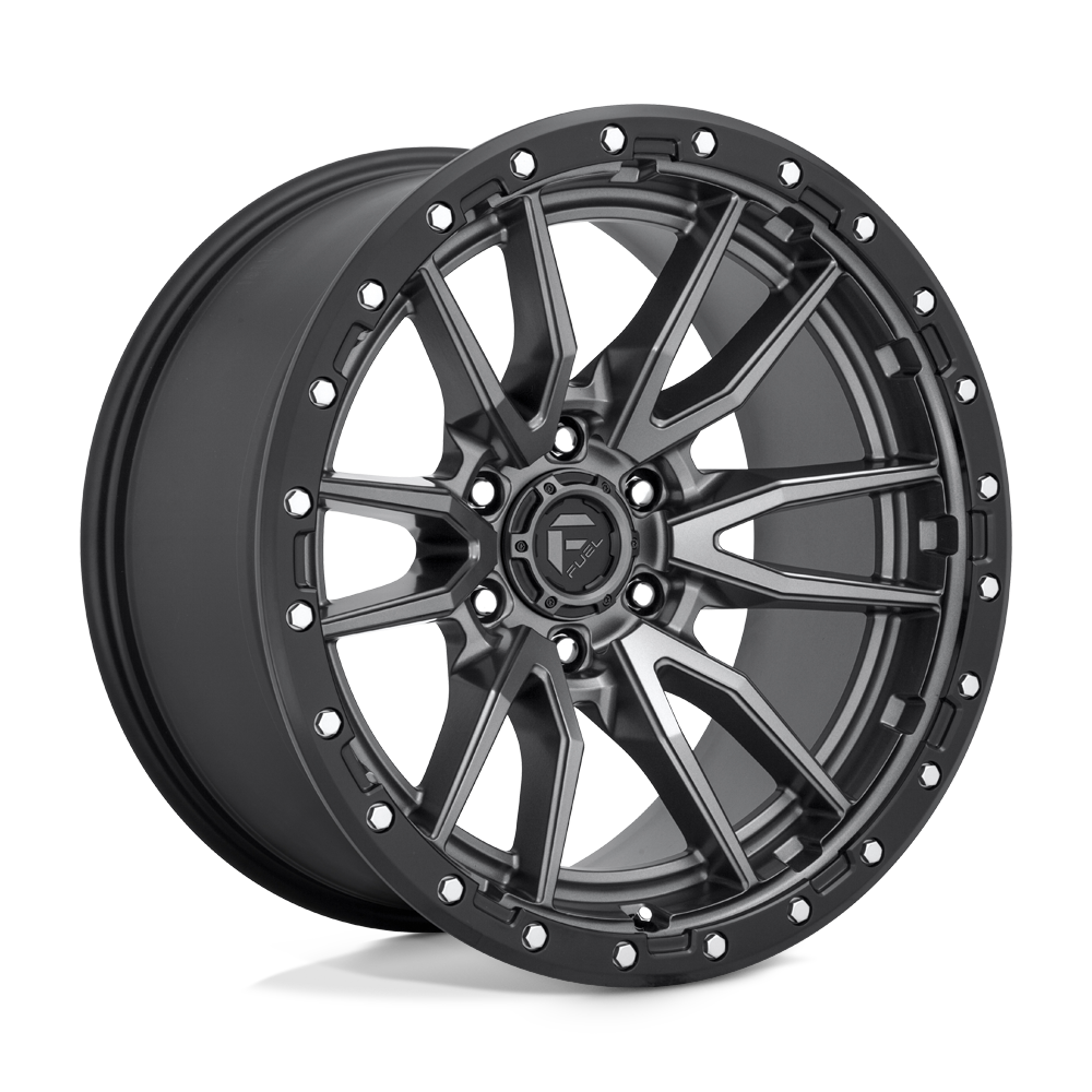 20x10 Fuel D680 REBEL MATTE GUN METAL BLACK BEAD RING Wheel 6x135 (-18mm)