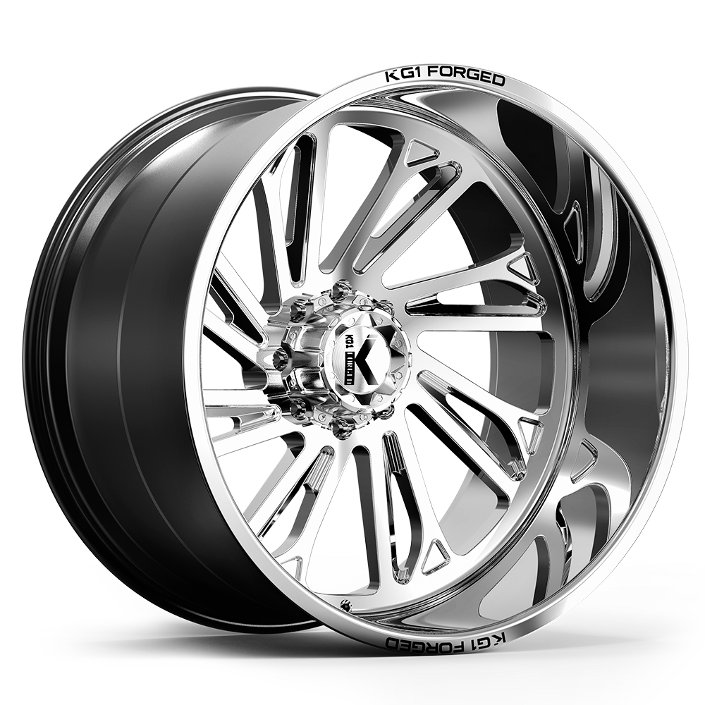 24x14 KG1 KC012 Rebel Polished RIGHT DIRECTIONAL FORGED Wheel 8x180 (-76mm)