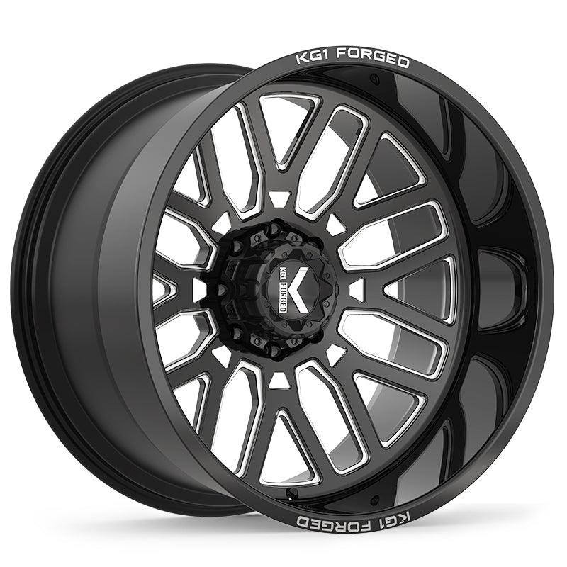 22x12 KG1 Forged KC002 Revo Gloss Black Milled FORGED Wheel 6x135 (-44mm)