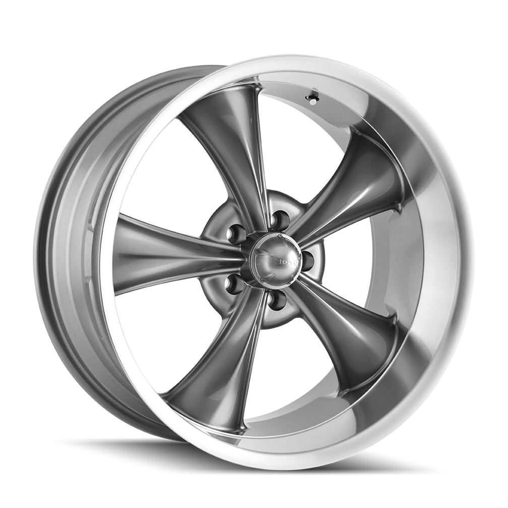 22x9 Ridler 695 Grey W/Machined Lip Wheel 5x5 (0mm)