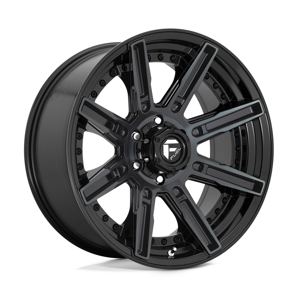 20x9 Fuel D708 ROGUE GLOSS MACHINED DOUBLE DARK TINT Wheel 6x5.5 (1mm)