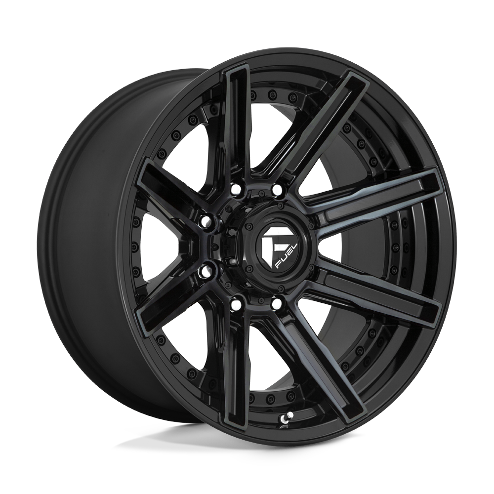 20x10 Fuel D708 ROGUE GLOSS MACHINED DOUBLE DARK TINT Wheel 8x6.5 (-18mm)