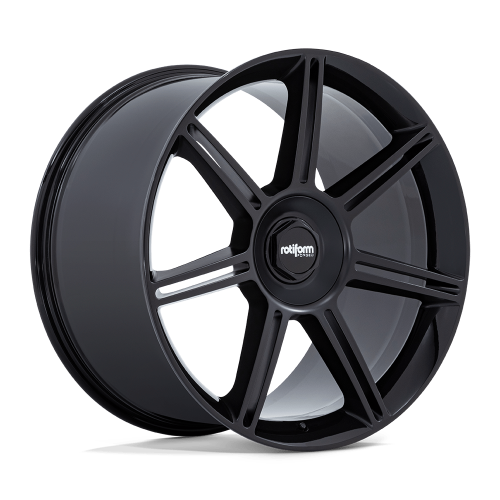 22x12 Rotiform FRA FORGED Gloss Black With Matte Black Spokes Wheel 5x130 (60mm)