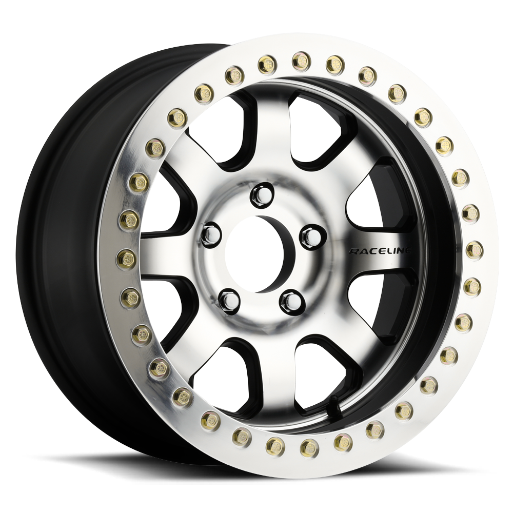 17x8.5 Raceline RT260 Avenger Machined Black BEADLOCK Wheel 6x5.5 (-19mm)