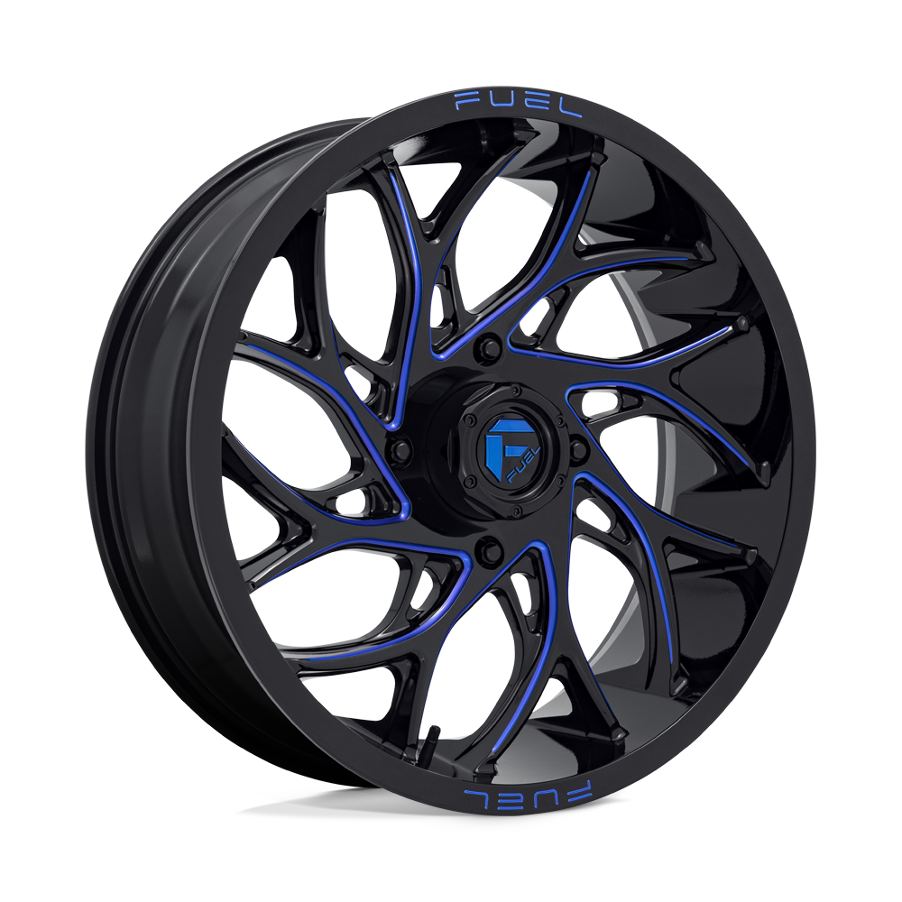 18x7 Fuel UTV D778 RUNNER UTV Gloss Black Milled Candy Blue Wheel 4x156 (13mm)