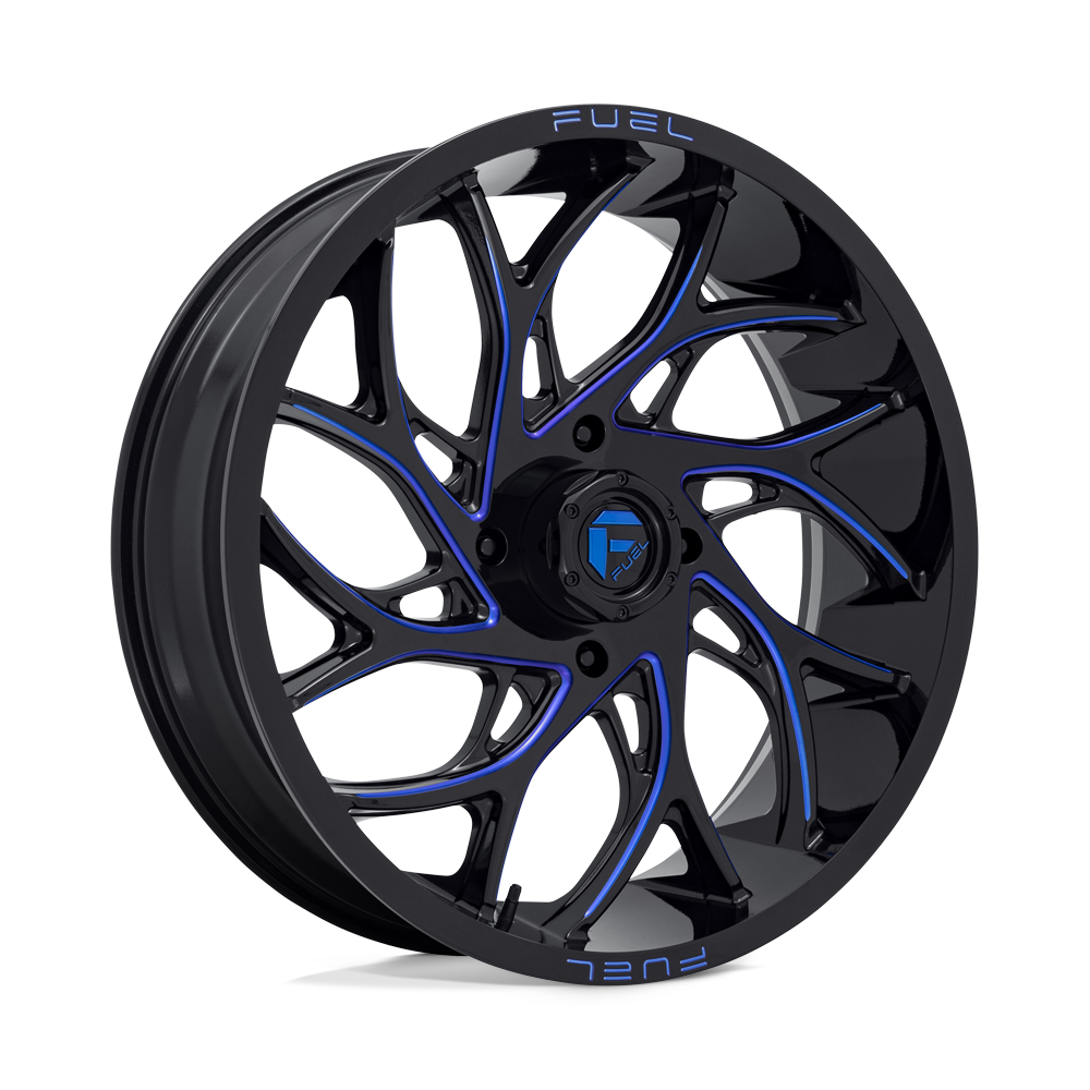 22x7 Fuel UTV D778 RUNNER UTV Gloss Black Milled Candy Blue Wheel 4x156 (0mm)