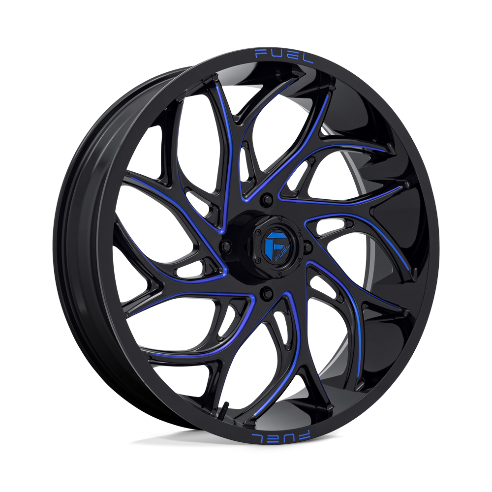 24x7 Fuel UTV D778 RUNNER UTV Gloss Black Milled Candy Blue Wheel 4x137 (13mm)